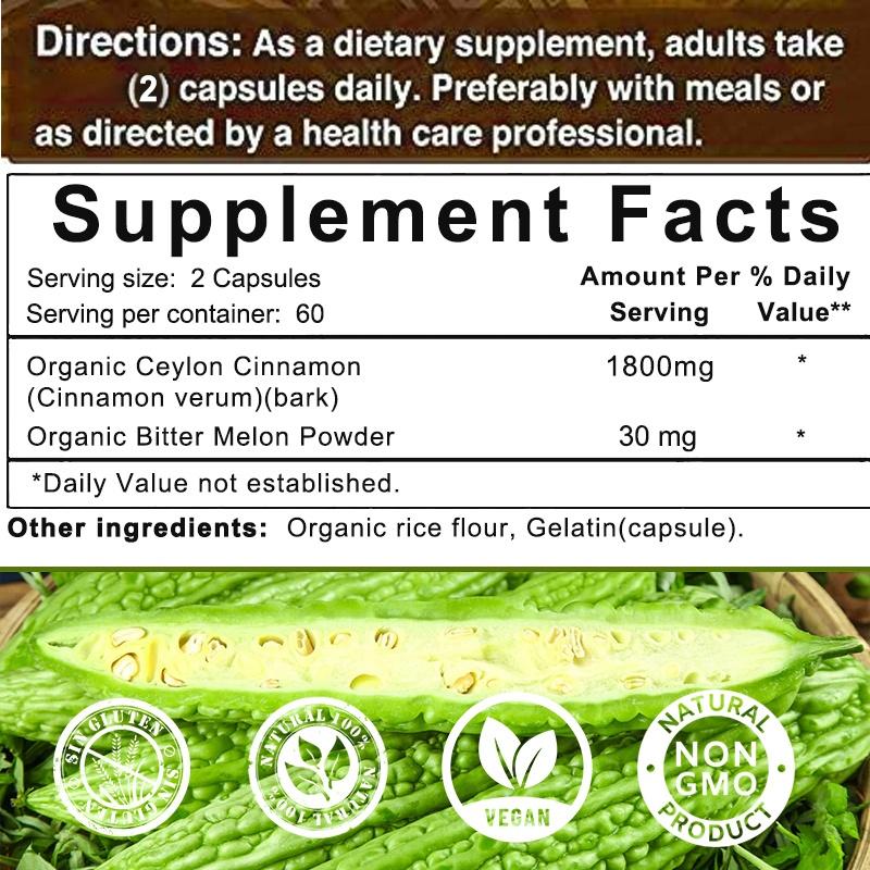 Ceylon Cinnamon With Bitter Melon Capsules Balincer,120 Capsules Dietary Supplement