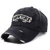 Letter New York Broken Hole Baseball Cap Washed Cotton Adjustable Embroidery Baseball Cap Sunscreen Hats For Man Women Fashion
