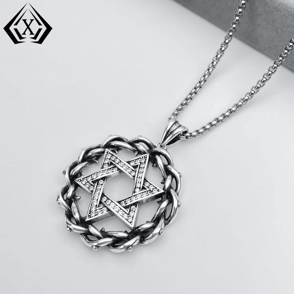 Xiwier Trendy Hexagram Pendant Necklace - Unique Dark Design