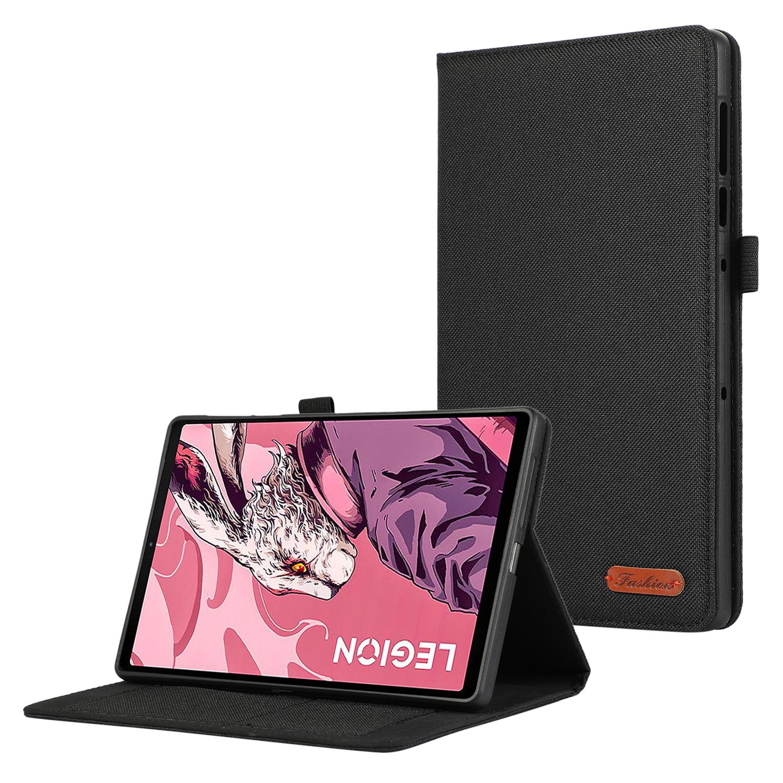 

Чехол для Lenovo Legion Y700 Gen 4 с подставкой, держателем для карт, кожаный чехол для планшета с тканевой текстурой Black