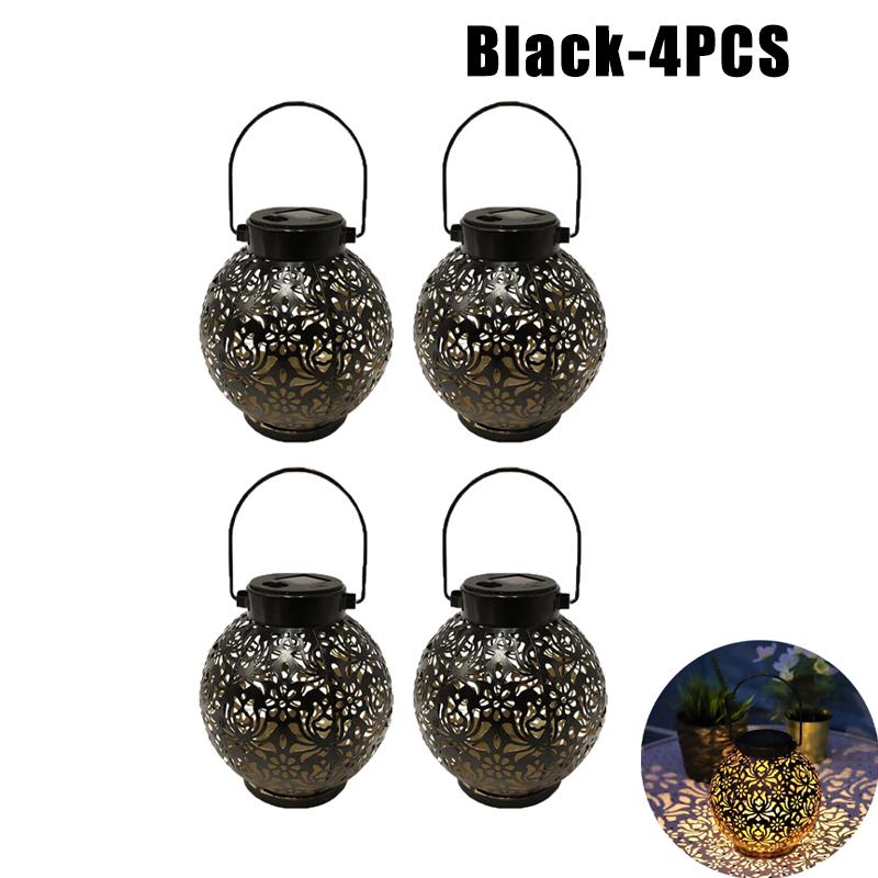 Solar Powered Moroccan Lanterns Metal Outdoor Hanging Lights Waterproof For Patio Lawn Yard Tabletop Decor Ambient Lighting
