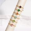 Elegant Link Chain Ring Colored Pull-out Chain Ring Open Rings Star Zircon Rings  Gift