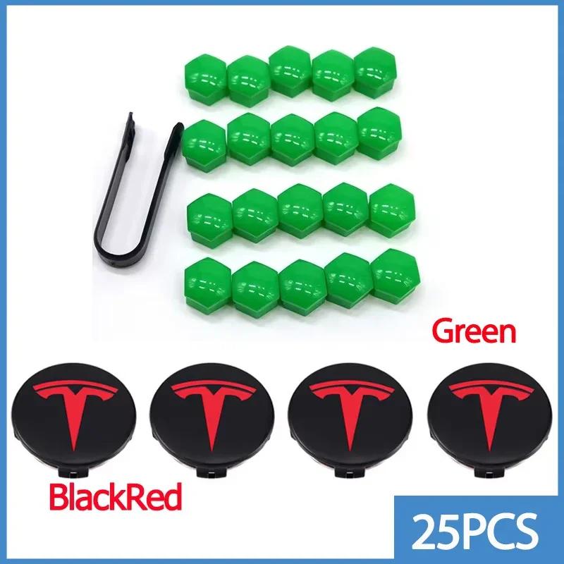 

56mm for Tesla Car Wheel Center Hub Caps Valve Cap Model 3 Y S X Tire Lug Nut Protective Covers 25pcs 29pcs Exterior Decoration