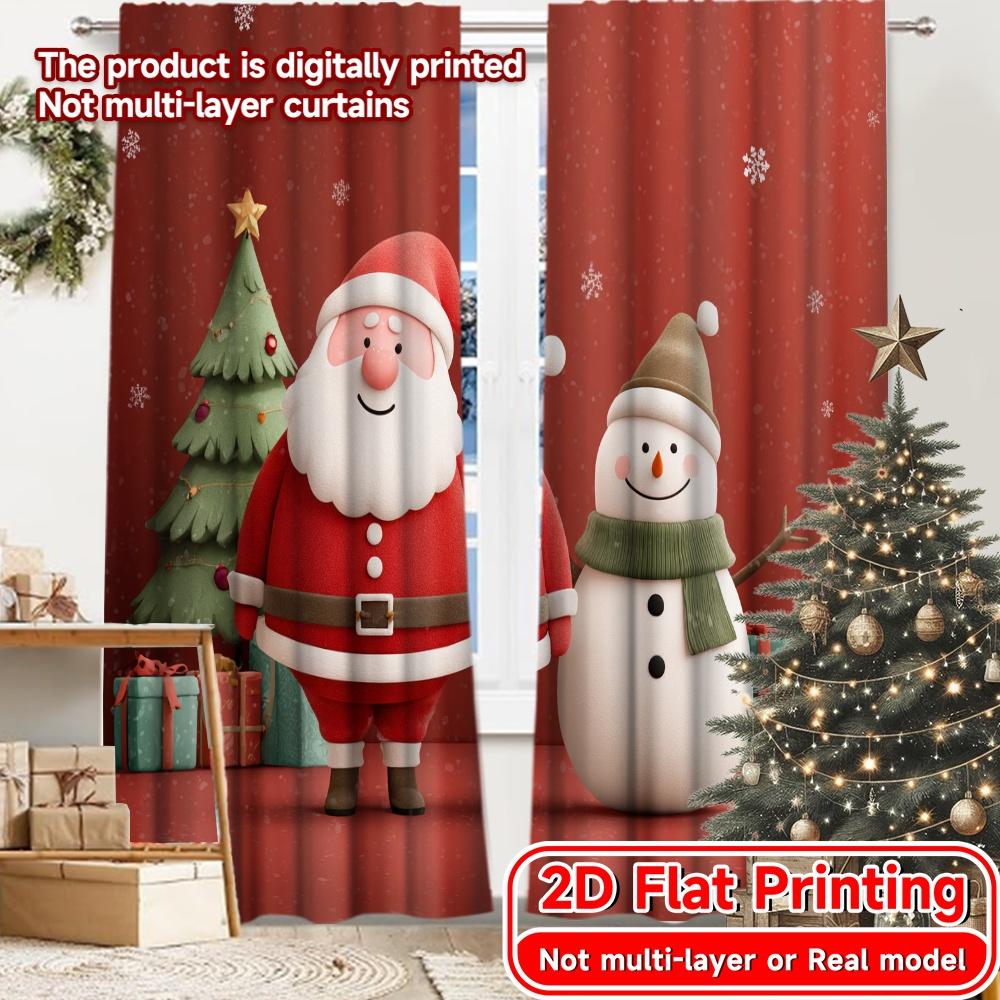 

2D Flat Printing 2pcs Holiday Magic Contemporary Chic Curtains Versatile 100% Polyester Curtains Room Decor Suitable for Living 100*130 Grommet Top 1pcs