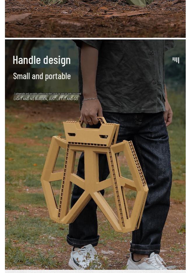 Compact Outdoor Folding Chair with Bucket Holder - Portable Stool for Camping, Fishing, and Queuing