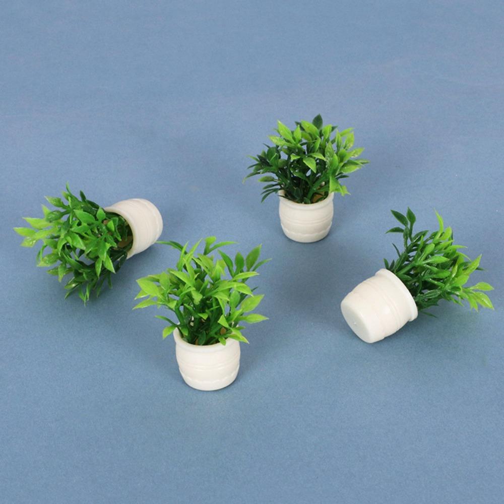 5pcs 4 Styles Simulation Vase Mini Finished Flower  Outdoor Doll House Model Accessories
