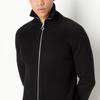 Armani Exchange Solid Color Stand Collar Zip Long Sleeve Knit Sweater Men Sweater Black 6LZE2X-ZM1LZ-1200