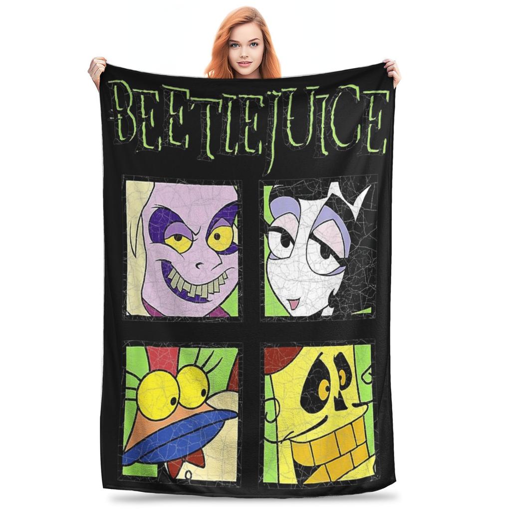 B-Beetlejuice Horror Movie Blanket Super Soft Warm Throw Blankets for Sofa 50x60 Inch Multi-size Bedspread