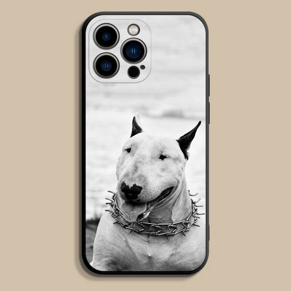 

Funny Bull t-Terrier Dog Phone Case For iPhone 17,16,15,14,13,12,Pro,Max,Plus,E,SE4,Air,Mini Black Soft Cover iPhone17Promax