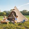 Hot Tent for 4 Persons, Camping Tipi Hot Tents with Stove Jack & Inner Tent, Portable Winter Camping Tents with Snow Skirt, Easy Setup, Waterproof 4
