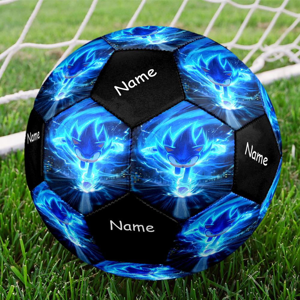 Custom Name Sonic Theme Size 5 Soccer Ball, Suitable for Both Indoor and Outdoor Matches, a Gift Suitable for Everyone.
