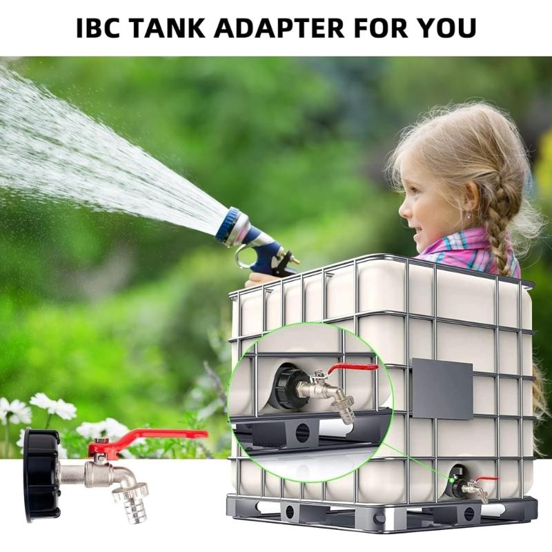 1/2" 3/4'' Leakproof Brass IBC Tank Fittings IBC Tank Adapter IBC Tank Valves for S60X6 Water Tank Tap Thread Connector