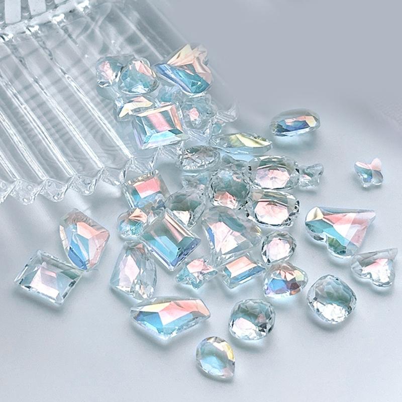 10Pcs Luxury 3D Nail Art Crafts Rhinestones Charms DIY Nail Designs Crystal Gems Dangle Manicure Nail Jewelry Diamonds