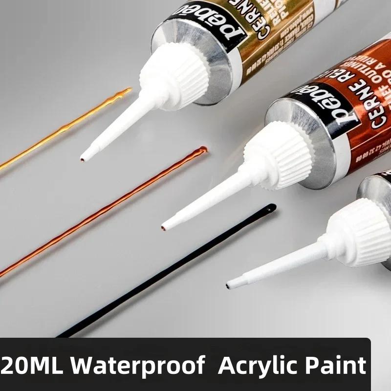 20ml Acrylic Paint Metallic Gold Silver Copper For Epoxy Resin Jewelry Making Plaster Relief Texture Handmade Colorant Pigment
