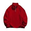 Men Sweatshirt Half Zipper Stand Collar Long Sleeves Solid Color Pullover Mid Length Sport Casual Top Lightweight Clothes for Travel Office Daily Wear