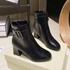 Fashion European and American Fashion Shows Slimming New Booties Roman Block Heel Women's Fashion Boots