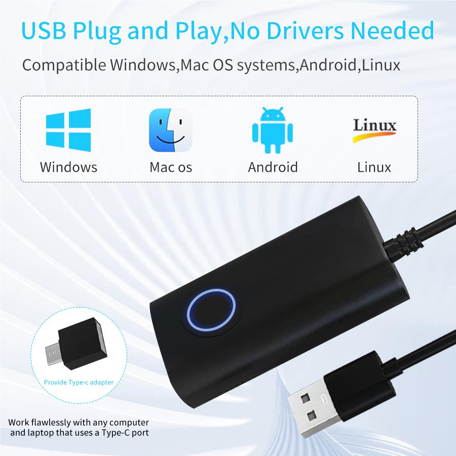 2 in 1 USB Type-C Virtual Mouse Automatic Mouse Move Driver-free Undetectable Mouse Mover Keeps The Computer Active Prevent Lock