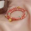 Bracelet Duobao Peach Blossom Natural Crystal Bracelet Growing National Style Versatile Simple Fashion Bracelet