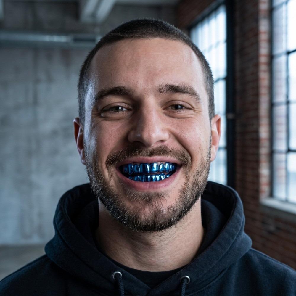 Anti Slip Teeth Grillz Top Bottom Set Glossy Finish Teeth Jewelry Fashion Teeth Grillz Caps Events