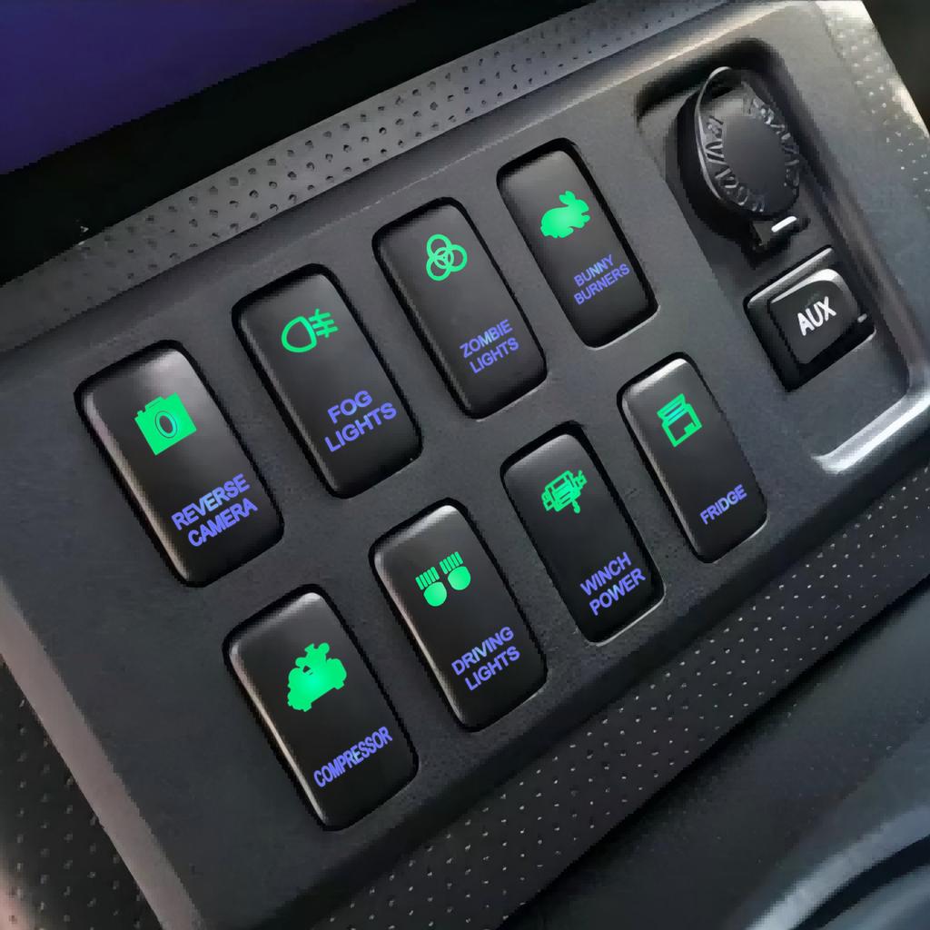 12V 3A Push Switch ON-OFF Blue Led Light Starlink Wifi Antenna Button For Toyota Tacoma FJ Cruiser Highlande Hilux 4Runner Prado