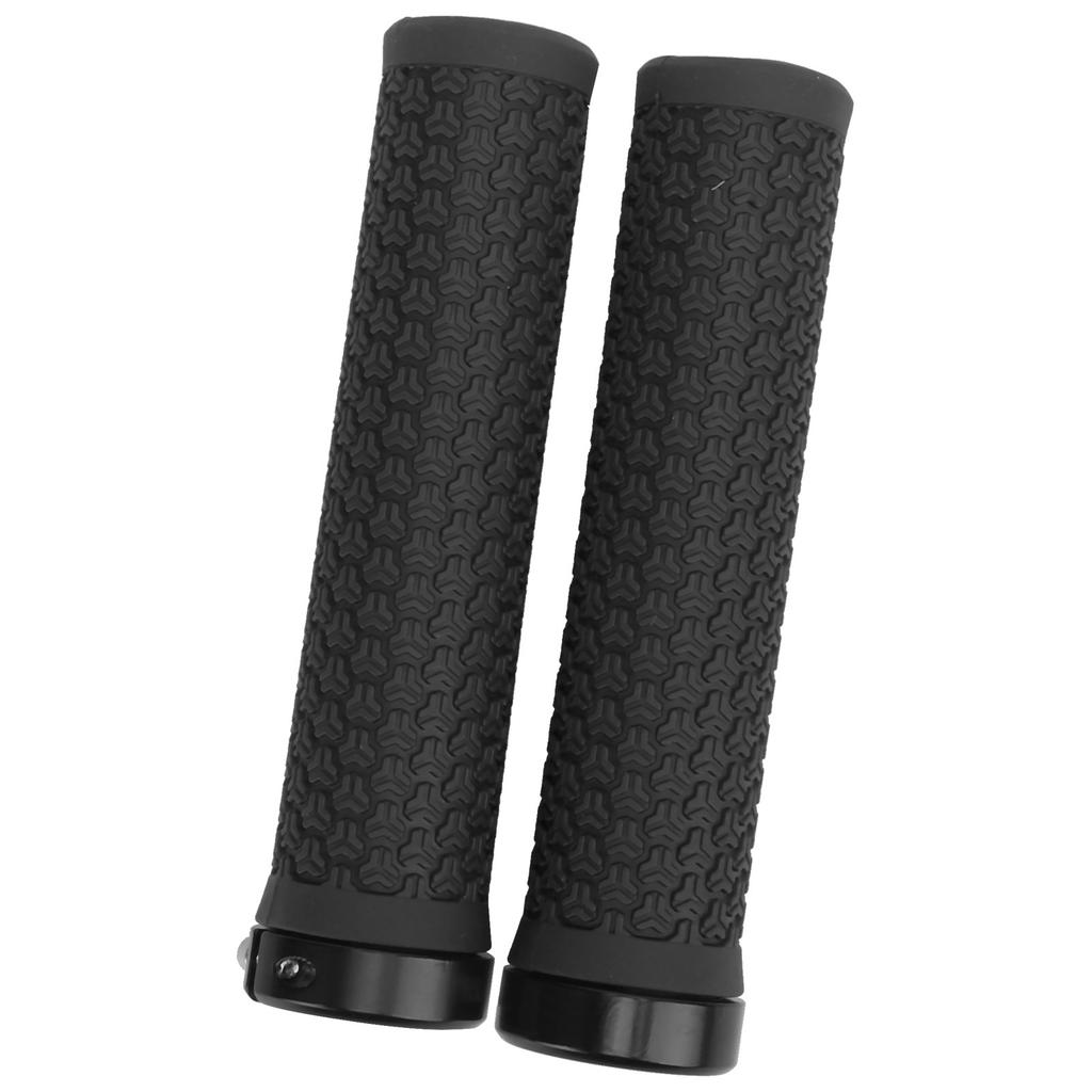 Mountain Bike Handlebar Single Locking Grips Shock Absorbing Rubber Grips