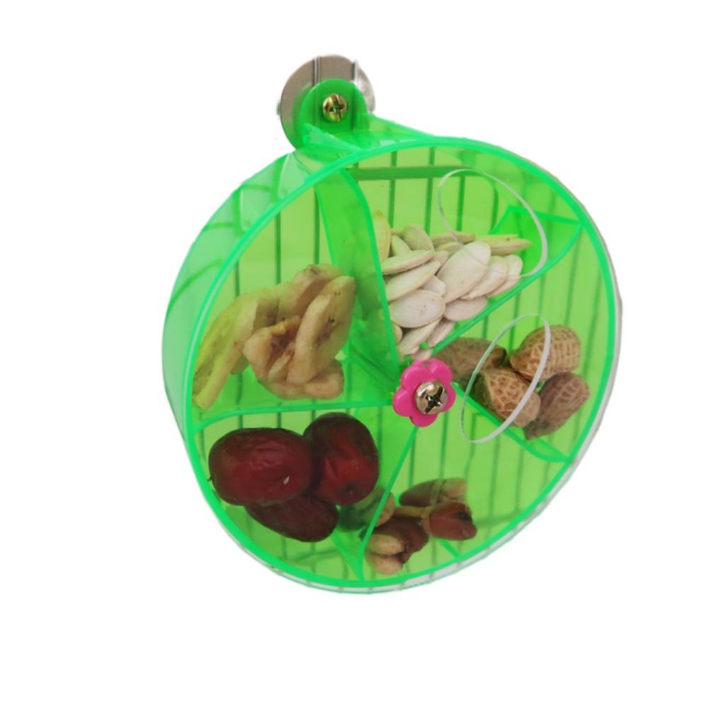 5 Compartments Birds Foraging Wheels Acrylic Parrot Puzzle Feeder Birds Grid Food Box Cockatiel