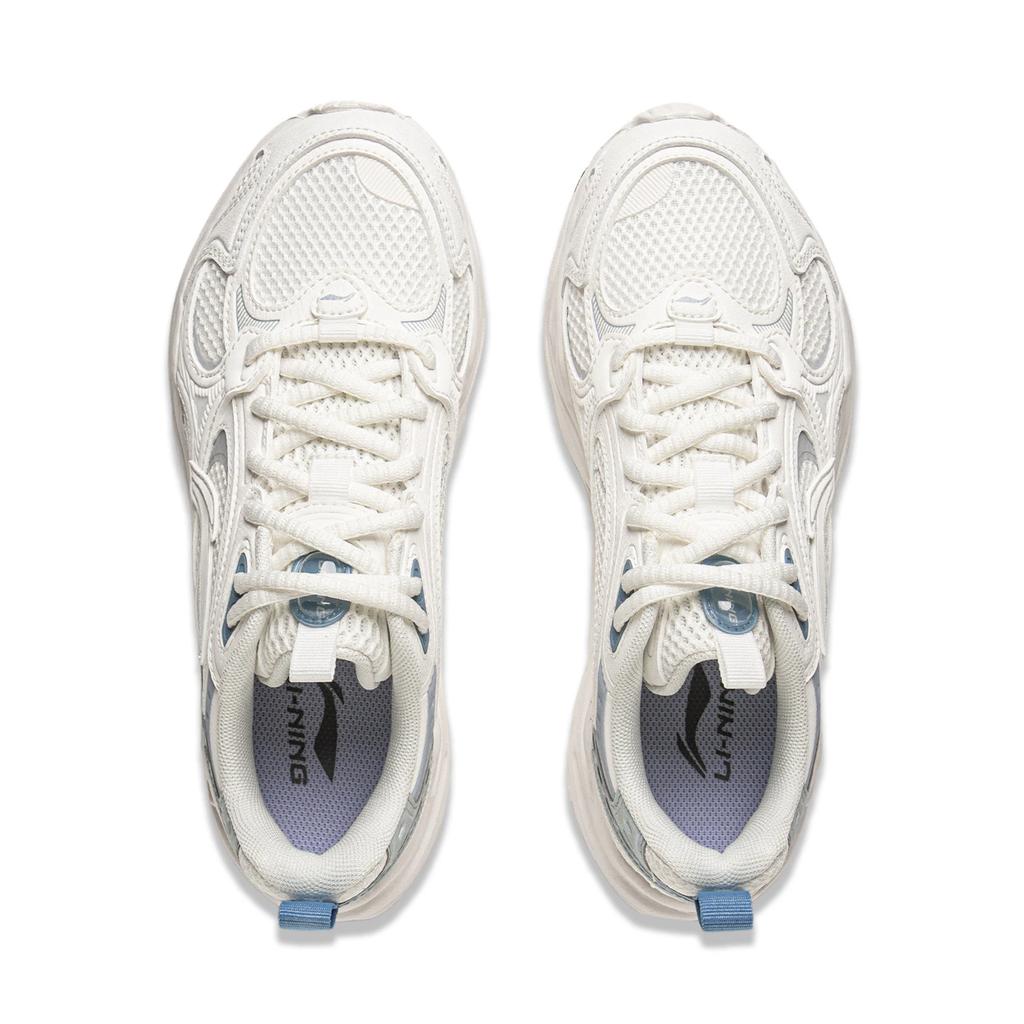 Li Ning Meteor 2K Klasická Módna Všestranná Retro Pohodlná Protišmyková Odolná voči Oteru Priedušná Nízka Obuv Oteckovské Tenisky Dámske biele modré AGCV114-3