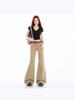 Women's American Retro Low-Waist Brown Wide-Leg Micro-Flare Jeans