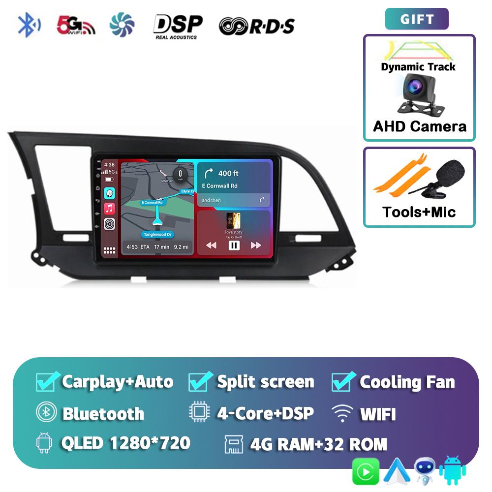 Android 14 Carplay Auto For Hyundai Elantra 6 2015 2016 2017 2018 Car Radio DPS GPS Navigaion Multimidia Video Player 360 Camera