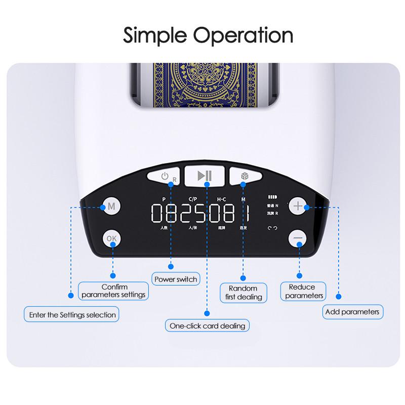 Macchina automatica elettrica ricaricabile da 4000mAh, distributore automatico di carte da gioco, dispensatore di carte da poker, velocità regolabile, strumenti per giochi di poker