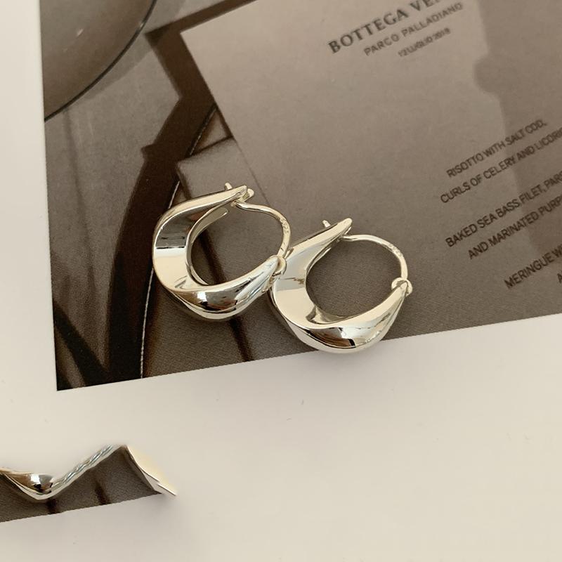 PONYKISS Серебряные Круглые Геометрические Серьги-Кольца Для Модных Женщин Классические Изящные Минималистичные Аксессуары