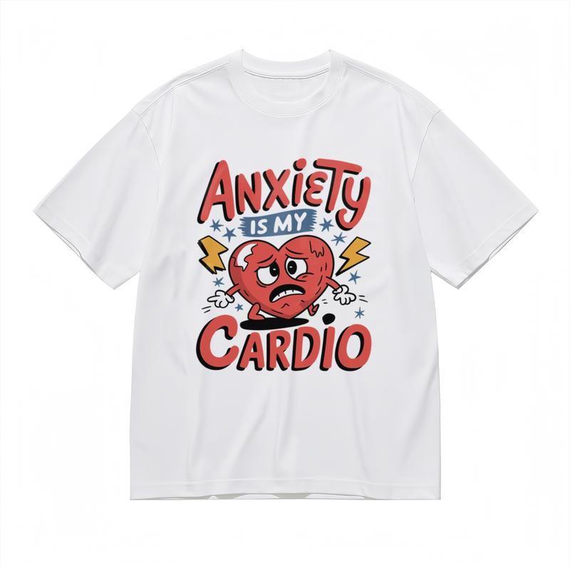 

Men s Comfy Classic T-Shirt Anxious Emotive Character Lightning Graphic Tee 4XL