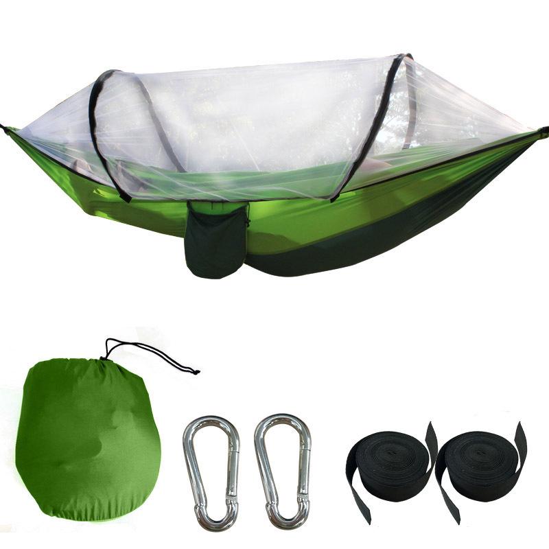 Fully Automatic Single Speed Outdoor Camping Hammock with Double Nylon Mosquito Net