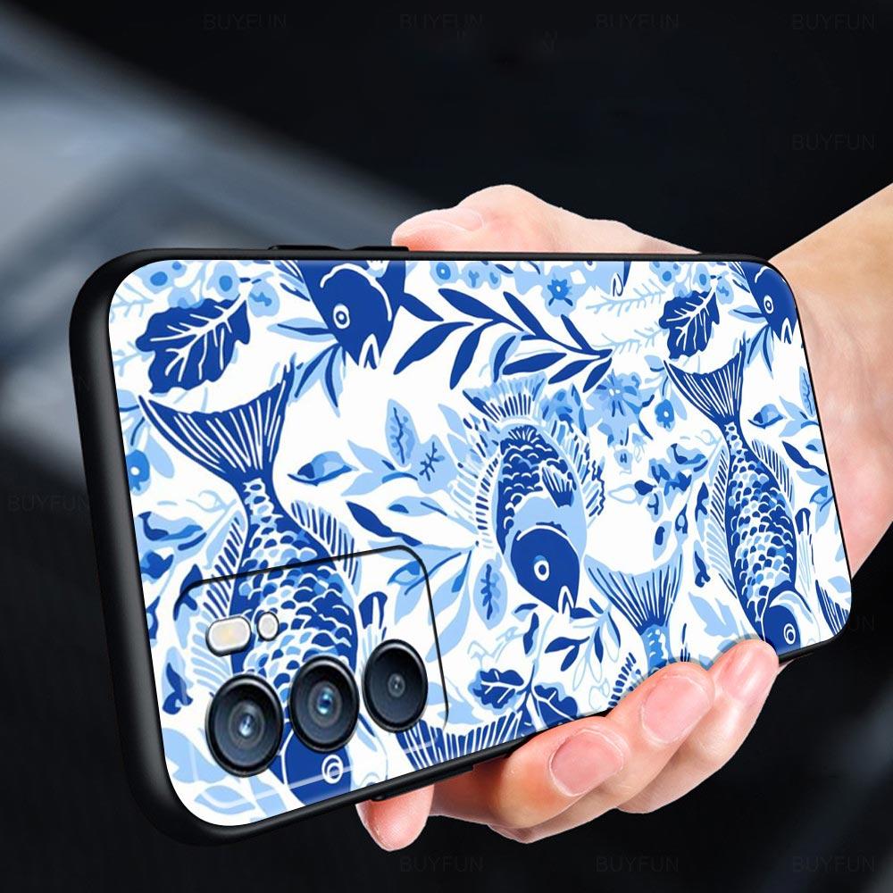 Blue Ocean Fish Phone Case For Oppo Reno 13 12 11 10 7 F Find X5 X6 A98 A80 A79 A78 A57 A54 A31 A17 Pro 5G Soft TPU Cover Capas