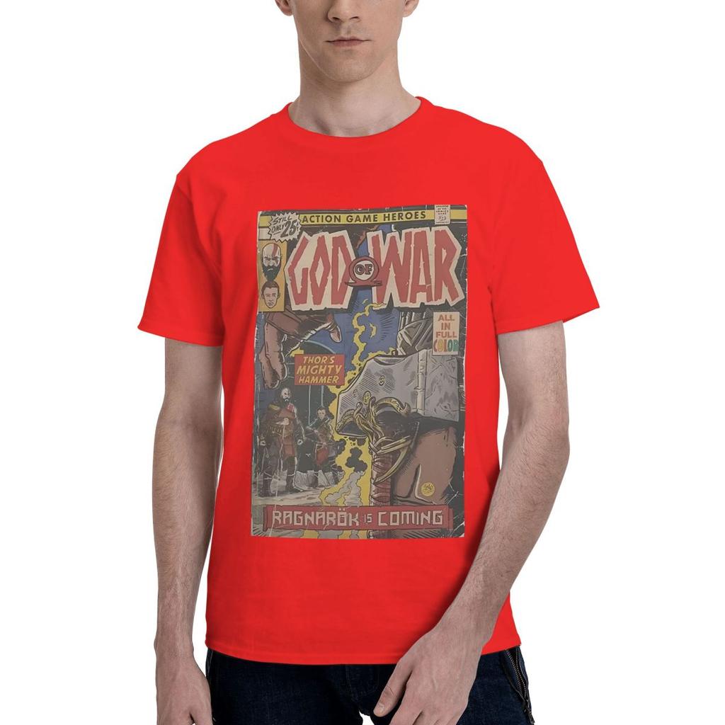 God Of War Ragnarok Comic Book Cover 100 Cotton Casual Breathable Confortable TShirt Mens Clothing Deals Mens Wear