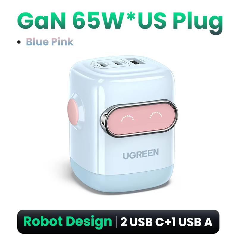 Ugreen Încărcătoare de 30W și 65W cu nitrură de galiu Tip Robot Încărcător rapid Type-C Potrivit pentru telefoane Apple și computere laptop