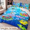 Custom Name Text 3Pcs Bedding Set SpongeBob Duvet Cover And Two Pillowcases