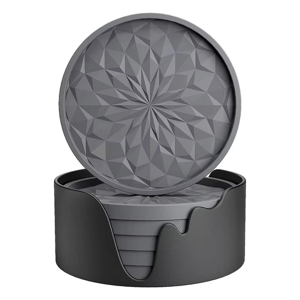 

6/10 шт. Силиконовые подставки для чашек Круглые чайные подставки Изолированный набор подставок для напитков Декор для бара Grey 6Pcs Set