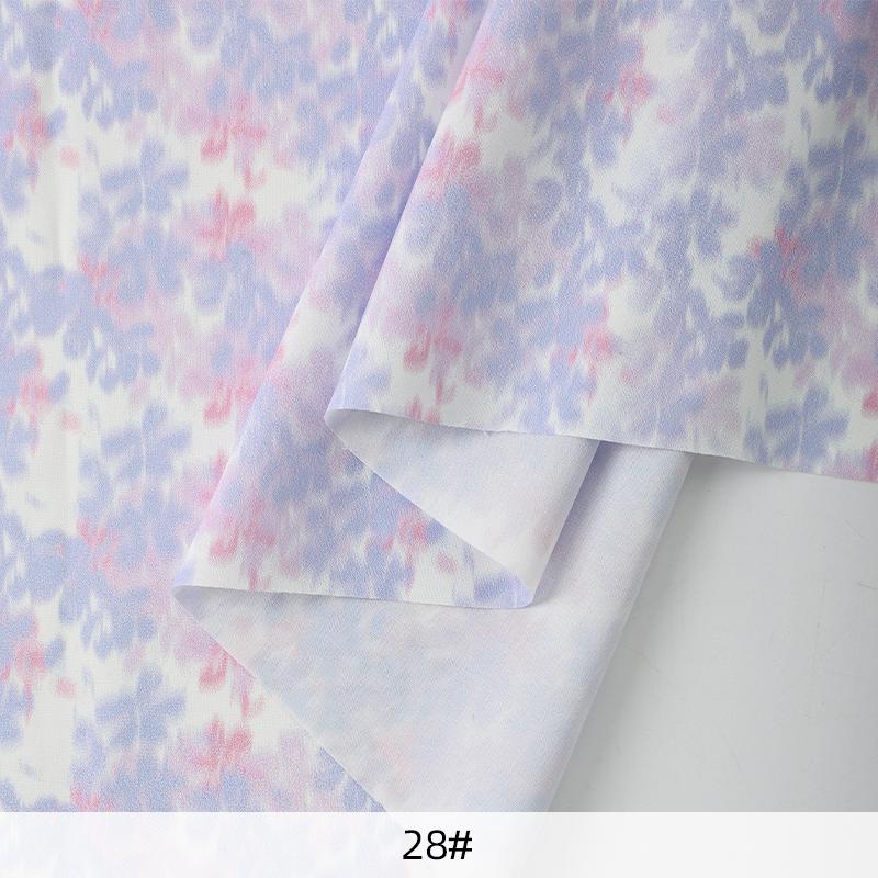 0,5 m/1 m/2 m Mjuk Rosmönstrad Chiffongtyg för Sömnad av Sommarklänningar, Skjortor, Sängkläder, Handgjorda DIY-Klädtyger TJ22839
