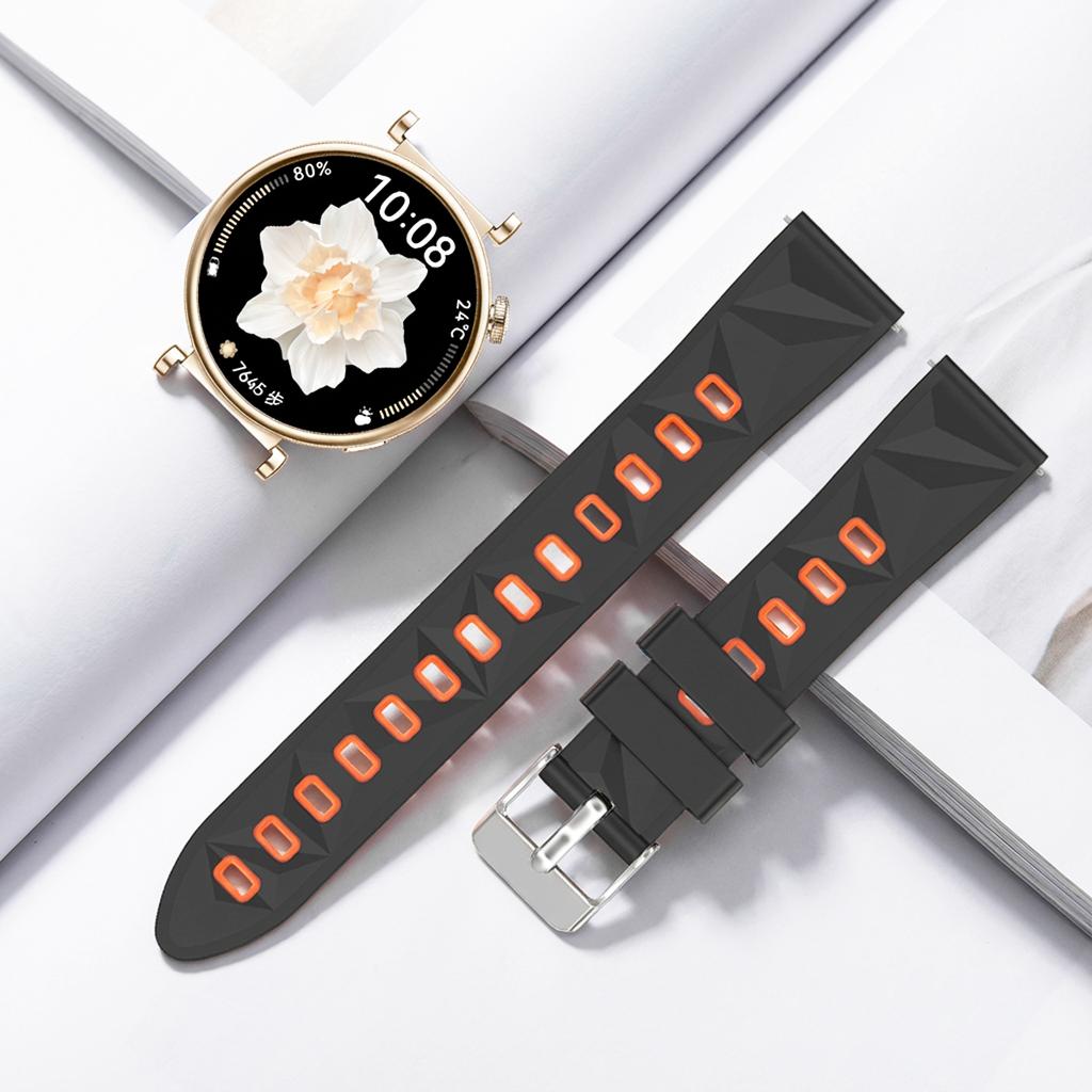 18mm Universal Ice Crack Silicone WatchStrap For Huawei Watch GT6 5 4 41mm For Garmin Venu 4 41mm/3S/2S Band For Forerunner 265S/255S/Vivoactive 4S 3S