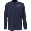 Logo Button Long Sleeve Polo Shirt Men Tops Obsidian DN2345-451