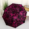 1pc Pink Floral Lace Pattern Umbrella with Plastic Handle, Suitable for All Seasons Outdoor PT420