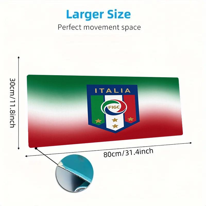 Italy National Football Color Mouse Pad Large Gaming Table Cushion Non-slip Laptop Tablet Big Mousepad XXL Mat Mini PC Playmat With Lock Edge