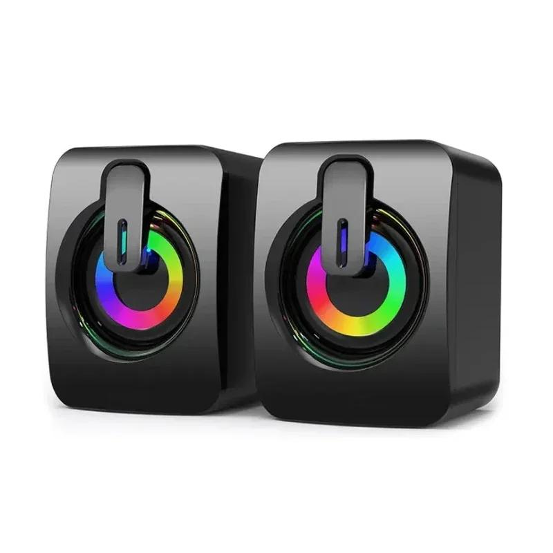 Niye For Computer Speakers PC Sound Box HIFI Stereo with LED Light Microphone USB Wired Desktop Gaming Wholesale Subwoofer Audio