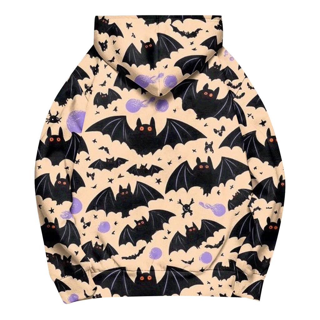 Women's Fashion Casual Halloween Print Long Sleeve Hoodie