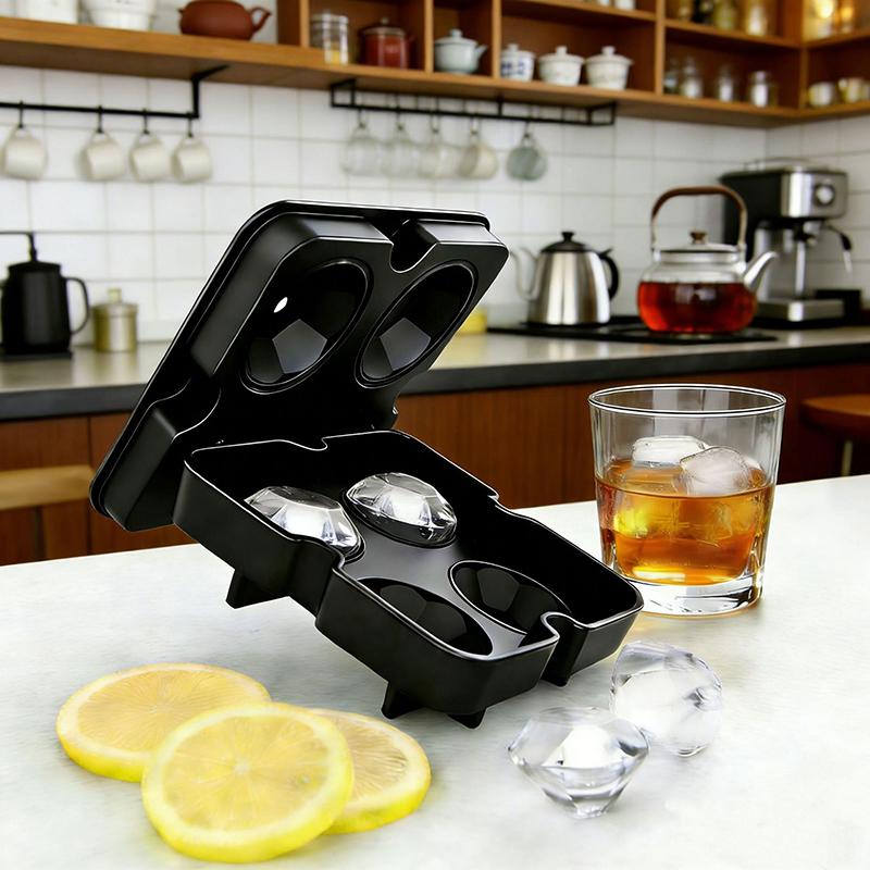 Large Ice Cube Trays Silicone Ice Cube Molds For Freezer With Lid Reusable Whiskey Ice Mold Ball Diamond Ice Mold