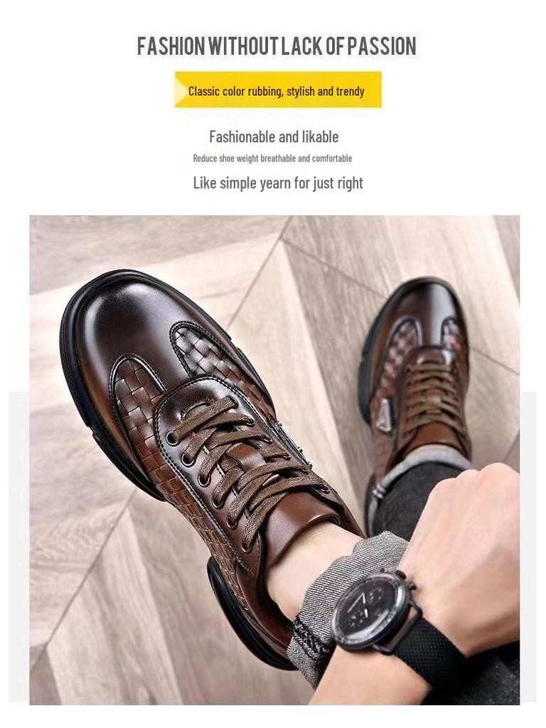 Men's Retro Leather Casual Low-Top Shoes - Autumn 2025 Fashion