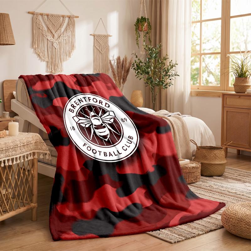 Brentford Fußball Druck Flanell Decke Weich Warm Sofa Bett Überwurf für Zuhause Büro Schlafzimmer