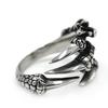 Antique Silver Eagle Dragon Claw Skull Ring: Men's Rock Jewelry for Halloween