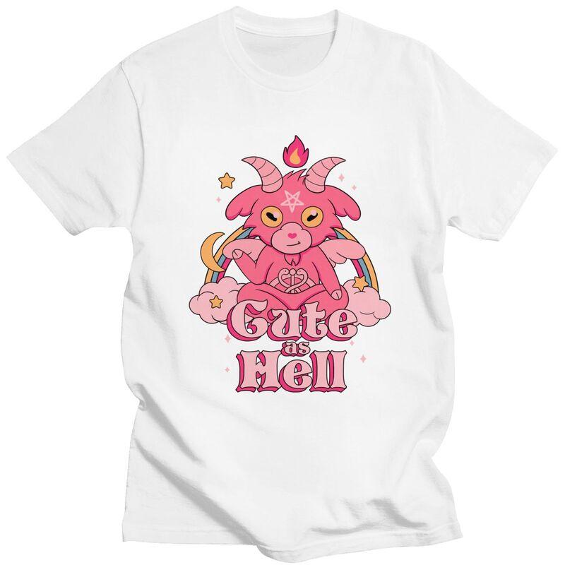 

Kawaii Occult Devil Satan Goat Lucifer T Shirt Men Women Cartoon Graphic Tshirts Harajuku Streetwear Tee Men Clothing Shirts S